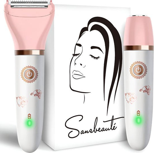 Sansbeauté® 2-in-1 Ladyshave - Elektrisch - Für Gesicht, Achseln & Beine - USB aufladbar