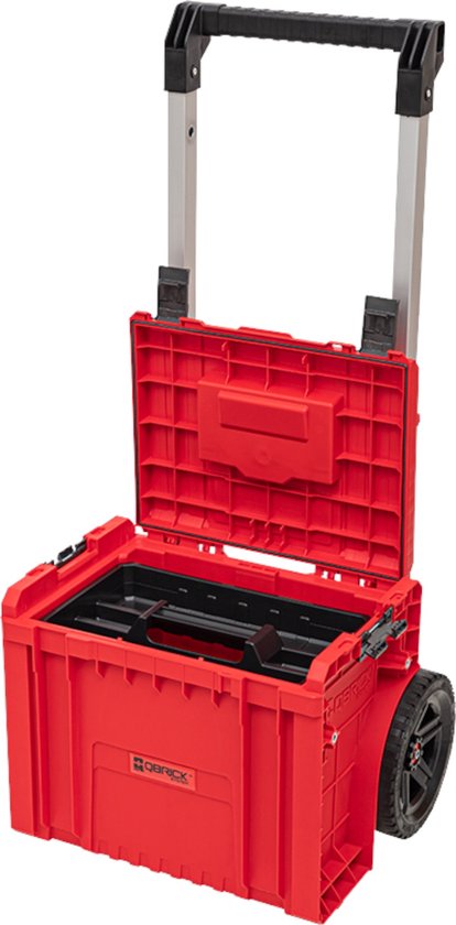 Qbrick System PRO Cart 2.0 Plus RED ULTRA HD stapelbar 490 x 415 x 660 mm 29 l IP54 abnehmbarer doppelter Teleskopgriff