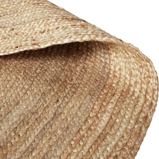 tectake - Handgewebter Teppich - Strapazierfähiger und pflegeleichter Teppich - Rund - Jute natur - Erhältlich in verschiedenen Größen - Natur - Ø 200 cm