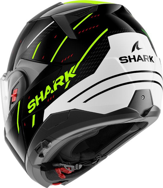 SHARK Oxo Rydger Schwarz Weiß Gelb KWY System Helm - Größe L - Helm