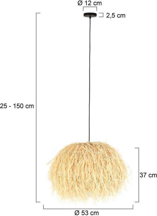 Anne Lighting – Hängeleuchte – Grass – natur – Gras – Ø 53 cm – E27 – 3819BE