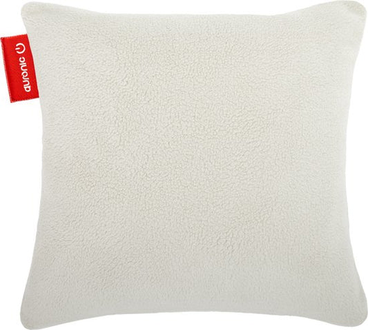 Auronic Wärmekissen - Sherpa Fleece - 45x45 - Kabellos - Wiederaufladbar - Elektrisches Kissen - Infrarot - Weiß