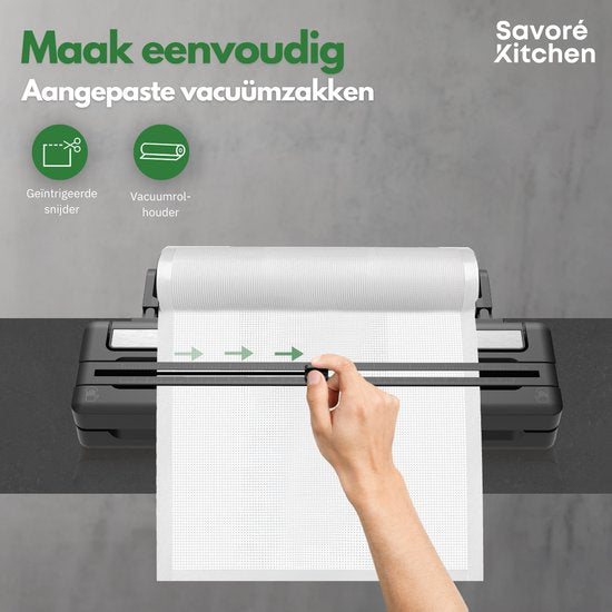 Savoré Kitchen ProSeal Vakuumierer mit Schneidemaschine und Rollenhalter - Vakuummaschinen - Foodsaver - Versiegelungsgerät - Vakuumierer - Vakuummaschine