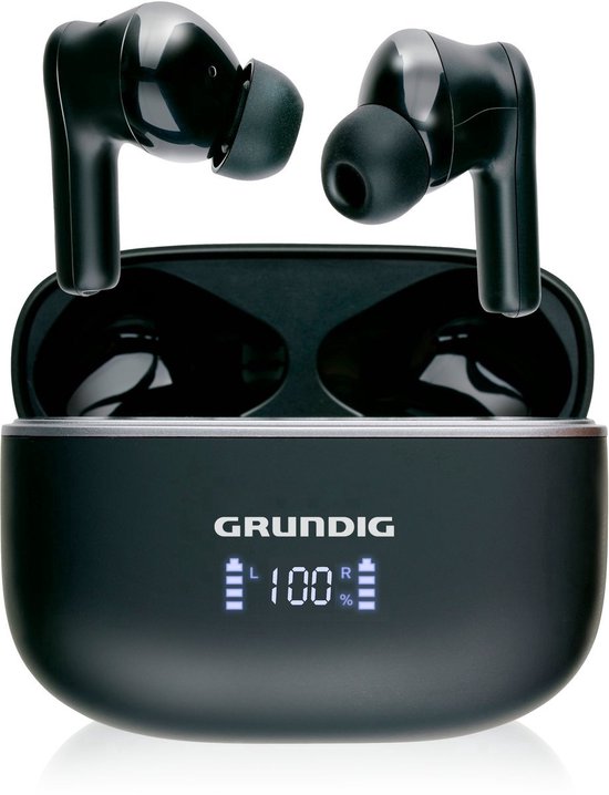 Grundig Wireless Earphones - Bluetooth Kopfhörer - Geräuschunterdrückung ANC+ENC - Kabellose Kopfhörer - Ladecase mit LED-Anzeige - BT 5.3 - Akkulaufzeit 25 Stunden