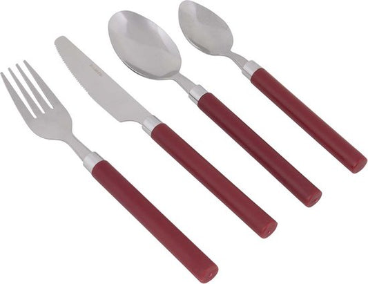 Bo-Camp - Besteckset - Edelstahl - 16-teilig - 4 Personen - Rot