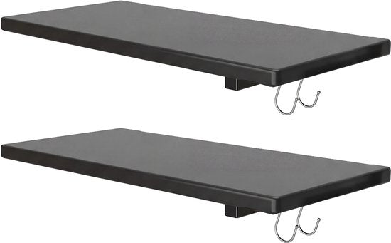 LifeGoods Regalset - Für Gartenschrank - 2 Stück - 25kg Belastbarkeit - Für LifeGoods Gartenschränke - 61,5 x 30 cm - Schwarz