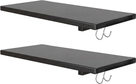 LifeGoods Regalset - Für Gartenschrank - 2 Stück - 25kg Belastbarkeit - Für LifeGoods Gartenschränke - 61,5 x 30 cm - Schwarz