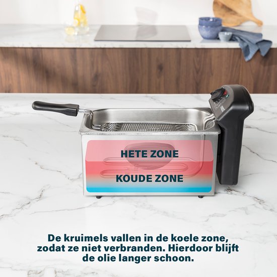 Friteuse 3 Liter - Princess 182626 Family Castel Friteuse 3 Liter - Kaltzone - Fassungsvermögen 3 Liter - Friteuse Princess - 2000W