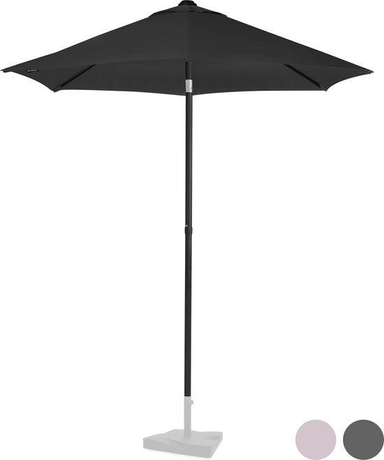 VONROC Premium Sonnenschirm Torbole - Ø200cm - Strapazierfähiger Stockschirm - UV-beständiges Gewebe - Anthrazit/Schwarz - inkl. Schutzhülle