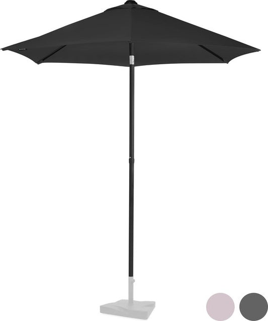 VONROC Premium Sonnenschirm Torbole - Ø200cm - Strapazierfähiger Stockschirm - UV-beständiges Gewebe - Anthrazit/Schwarz - inkl. Schutzhülle