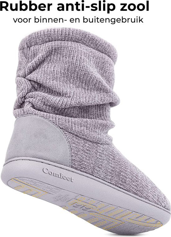 Hausschuhe Damen - Hausschuhe - Größe 40/41 - Grau - Rutschfest - Comfeet