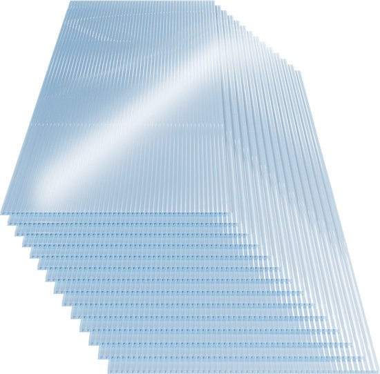 14x Polycarbonat-Platten - UV-beständig 60,5x121cm 10,25m² - Transparent