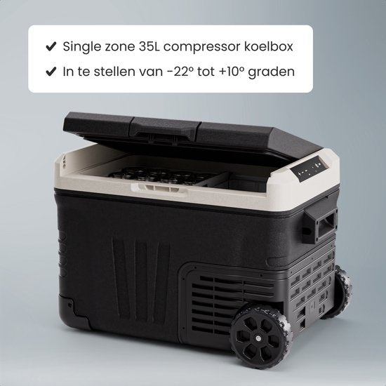 Auronic Electric Cool Box - Kompressor - 35L - 12V und 240 Volt - Camping-Kühlschrank - Frigobox Auto - Schwarz