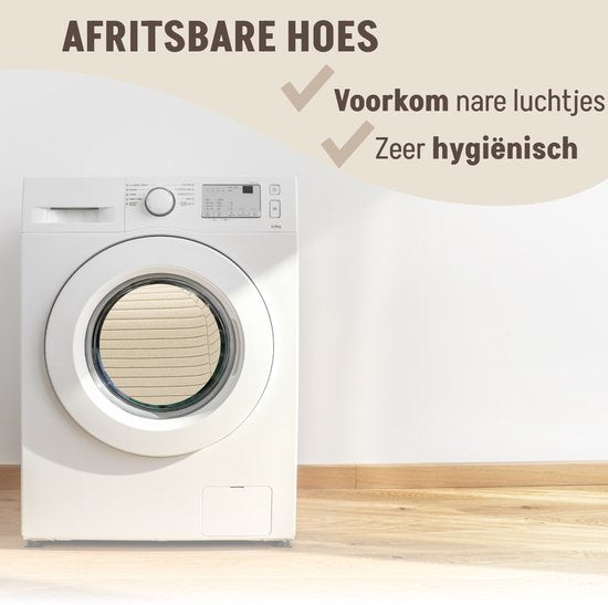By Cee Cee Orthopädischer Hundekorb - Orthopädisches Hundekissen - Hundebett - Gerippter Stoff - Für kleine Hunde - Beige - 80x55