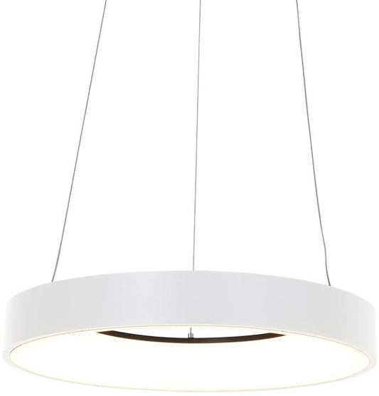 Hängeleuchte Ringlede 2695W, weiß, rund, 48 cm, elektrisch höhenverstellbar, aus Kunststoff und Metall, Steinhauer Modern