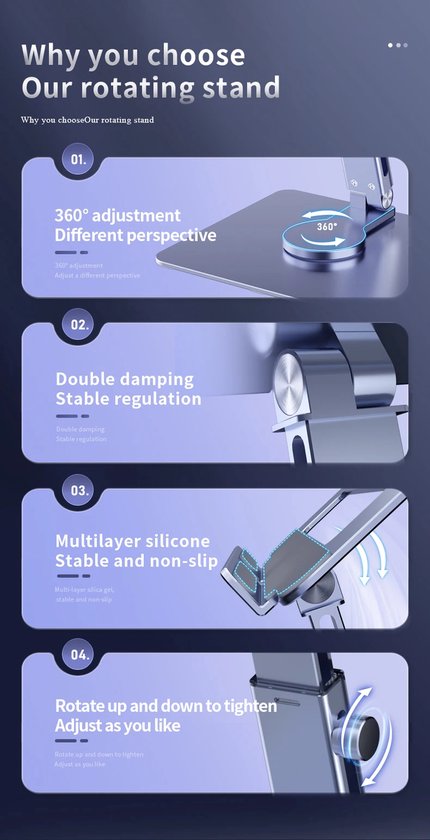 Garpex® Laptop-Ständer – Verstellbar & um 360° drehbar – Aluminium – Universell für Geräte von 10 bis 17 Zoll