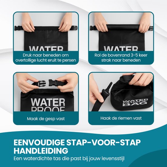 TTD® Waterproof Bag - Wasserdichter Drybag - Aufbewahrungsbeutel - 15 L - Outdoor Bag - Schwarz