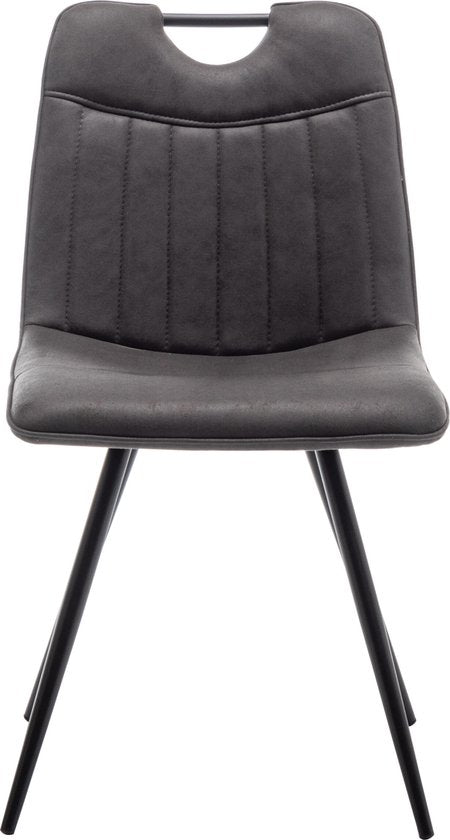 Furnihaus Esszimmerstuhl Leon Microfibre Anthrazit 2er Set