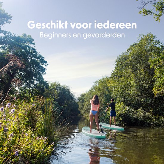 LifeGoods PaddlePro SUP Board - Aufblasbares Paddle Board - Komplettset - Max. 135KG - 320x81cm - Pastellgrün