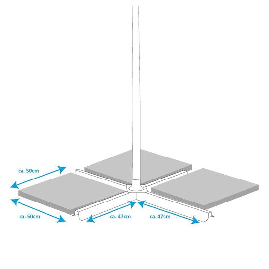 Lifetime Garden Floating Parasol mit Fuß - Sonnenschirm kippbar - ⌀300 x 300 cm - Balkon Sonnenschirm mit Tilt-Up System - Einstellbar bis 3 Meter Höhe - Champagner Sonnenschirm