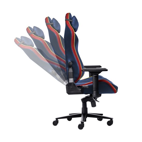 Trust GXT 721SM Ruya Pro Superman Edition - Premium Gaming Chair - Nackenkissen - verstellbare Rückenlehne - höhenverstellbar - Rücken- und Armlehnen verstellbar - Superman Blue