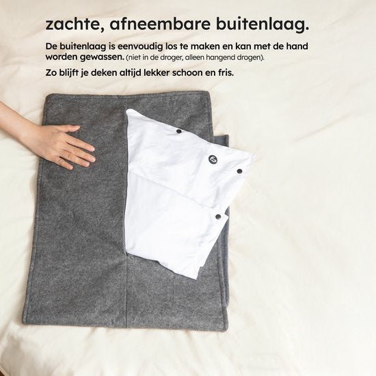 Wärmedecke - Infrarot - Kabellos - Stuhlwärmer - Wärmedecke Stuhl - Wärmedecke - 3 Einstellungen - 40x110 cm - Original Grey - Saaf Comfort