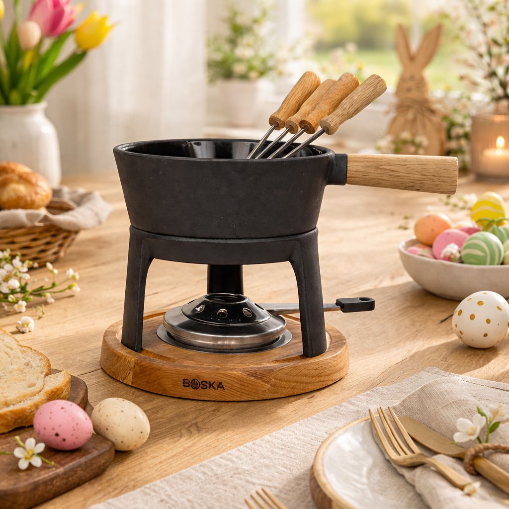 Boska Fondue Set Pro - Käsefondue - 1,2 L - Für jedes Kochfeld - Inkl. vier Fonduegabeln