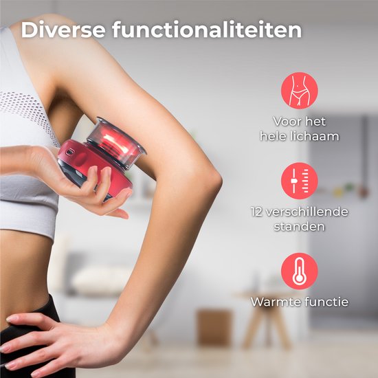Nuvance - Elektrisches Cellulite-Massagegerät - 12 Stufen und Temperaturen - Inkl. eBook - Ganzkörper - Schröpfkopf-Set Massage - Cellulite-Schröpfköpfe - Hijama-Schröpfköpfe - Anti Cellulite