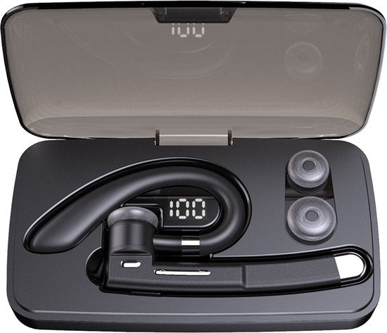 Otiume Wireless Headset - Geräuschunterdrückung - Inklusive Ladekoffer - Bluetooth 5.0 - 100 Stunden - Wasserdicht - Bluetooth Headset - Freisprechen Auto Bluetooth - Arbeit Ohrhörer - Ohrhörer - Wireless Headset mit Mikrofon - Büro Ohrhörer