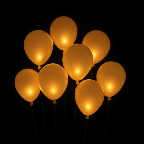 Partizzle 50x Mini LED Lichter - Kleine Party Lichter für Ballons - Party Lichter mit Stimmungslicht - Geburtstag, Hochzeit, Halloween, Weihnachten und Festival - Ballon Lampe Dekoration - Warmes weißes Licht