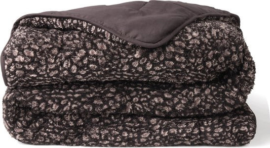 Soulsnooze Teddy-Bettdecke Panther Anthrazit 240×220 – 2-in-1-Bettdecke ohne Bezug – Waschbare Bettdecke ohne Bezug – Decke – Tagesdecke – Flauschige Decke