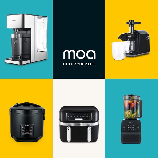 MOA Multicooker - 5L - Langsamkocher - Reiskocher mit Dampfgarer - Dampfgarer - Warmhaltefunktion - 700W - Schwarz
