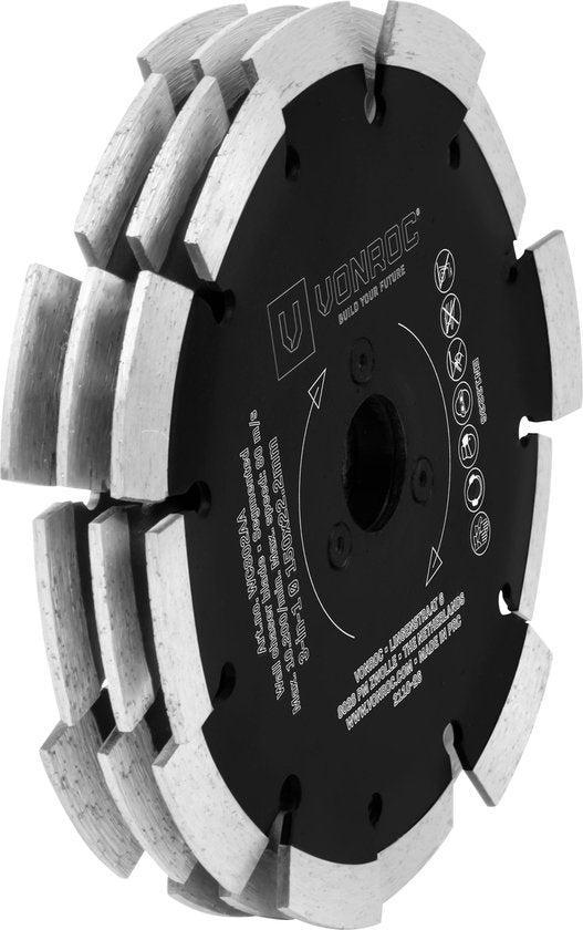 VONROC 3-in-1 Diamanttrennscheibe - 150x22.2mm - Für VONROC PRO Grabenfräse WC503AC