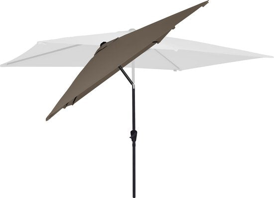 VONROC Sonnenschirm Rapallo - 200x300cm - Neigbar - UV-beständiges Tuch - Inkl. Schutzhülle - Taupe