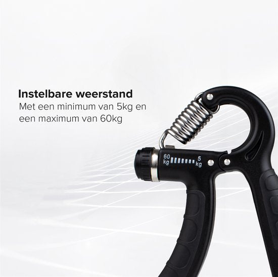 Verstellbarer Handtrainer - 2er-Set - 5 bis 60 KG - Fingertrainer - Handpresse - Griff-Trainer - Schwarz