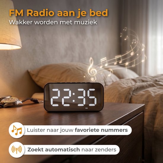 Nuvance Radiowecker – Digitaler Wecker für das Schlafzimmer – Radiowecker – 2 Weckzeiten – Dimmfunktion – Digitale Wecker – Radiowecker