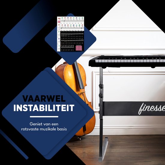 Finesse Keyboardständer - Verstellbar - Stativ - Klavierständer - Keyboardständer