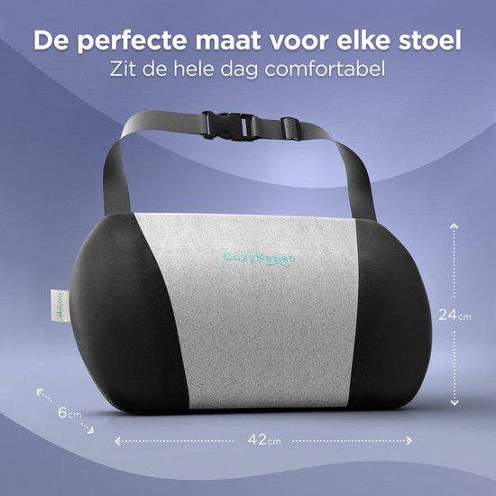 CozySense® Rückenstütze - Ergonomisches Rückenkissen mit Gelstruktur - Unterer Rücken - Druckreduzierende Lendenwirbelstütze für Auto, Büro und Zuhause - Atmungsaktiv, kühlend und rutschhemmend