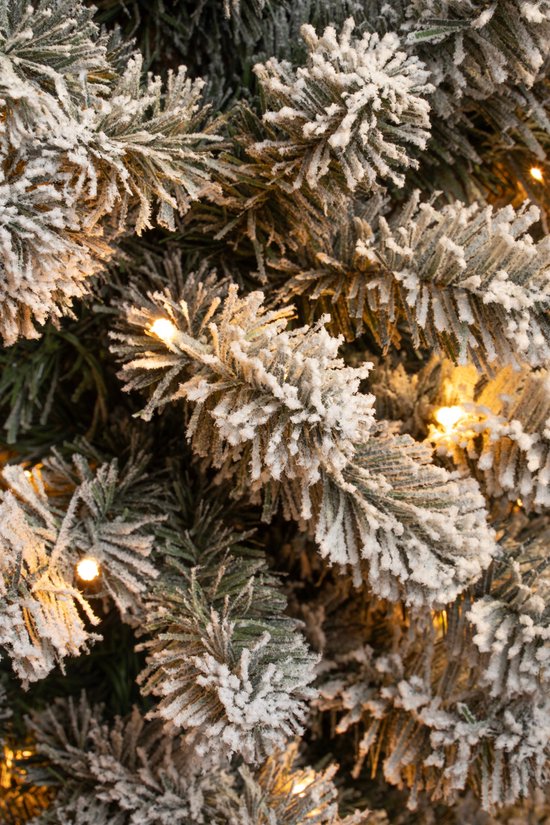 Black Box Trees Charlton Schmaler Künstlicher Weihnachtsbaum mit warmweißen LED-Lichtern - H215 x Ø56 cm - Grün mattiert