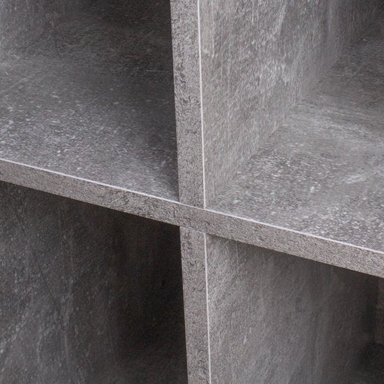 Schallplattenschrank - Aufbewahrung von Schallplatten - Bücherregal - grauer Beton