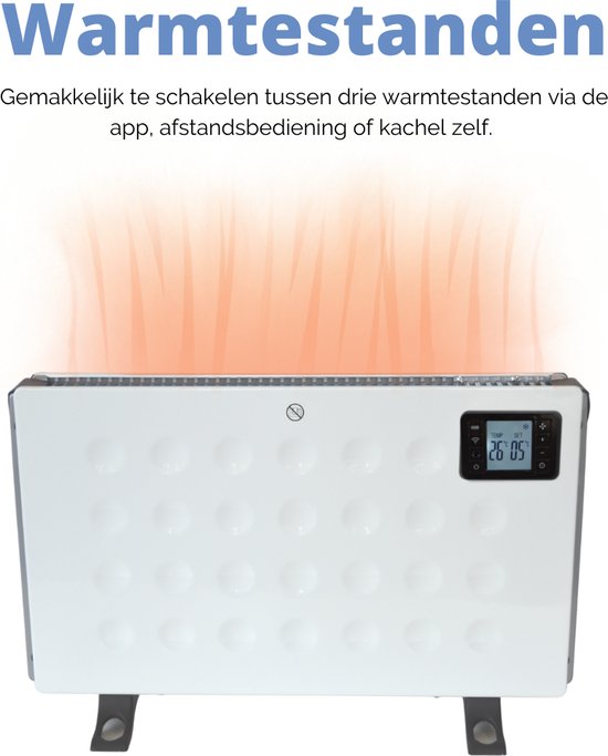 Perel Smart Konvektor Heizung, für den Innenbereich, drei Heizstufen, 2000 W