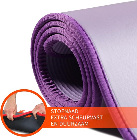 DH FitLife Trainingsmatte, Fitnessmatte, Sportmatte, 183 x 61 x 1 cm, extra reißfest, Yogamatte, rutschfest und dick, Workoutmatte (lila)