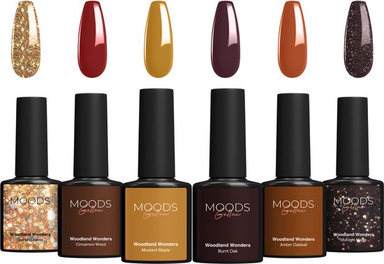 Moods Gellac 6-teiliges Set - Gel-Nagellack Starter Pack - Gel-Nagellack - 8ML - Woodland Wonders - Gellac - Nägel - Chic Colours