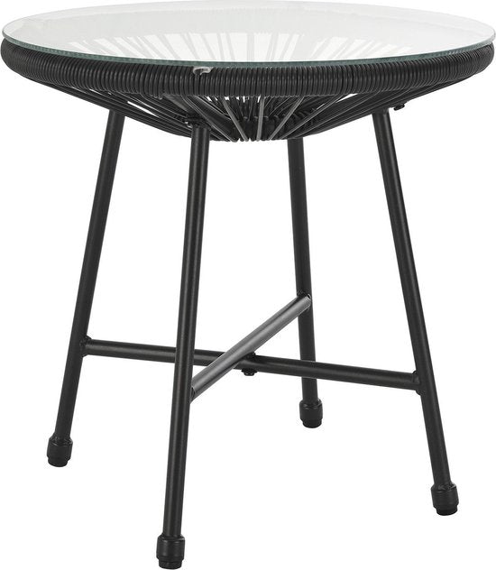 Polyrotan Balkonmöbel / Balkonset Ostana - 3 Stück - Schwarz