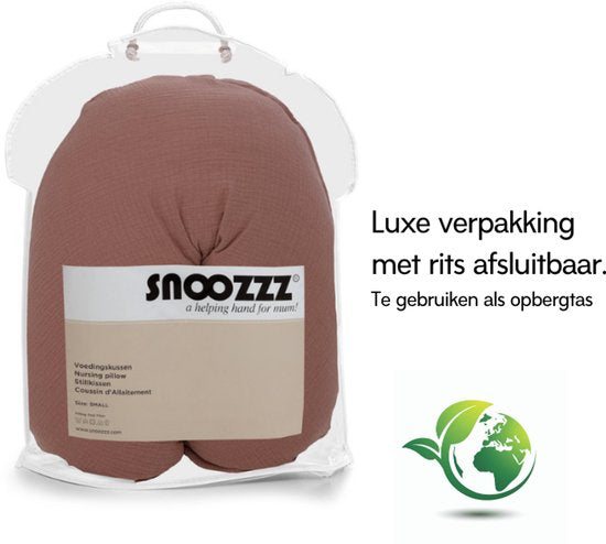 Snoozzz Stillkissen Small mit Fiber-Füllung und abnehmbarem Bezug – Chestnut – 120 cm