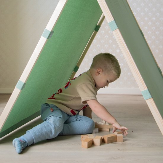 Sunny Como Spielzelt Grün - Wigwam Tipi Zelt für Kinder - Stangen FSC Holz - 123x106x107cm
