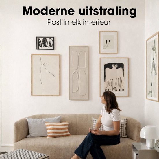 Mica Decorations Wanddekoration – Wandpaneel mit abstrakter Kunst, 90 x 30 x 3 cm – Wohnaccessoire für Wohnzimmer oder Schlafzimmer – Braun