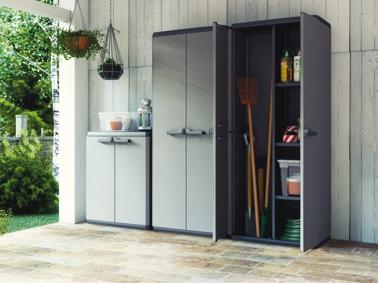 Keter - Aufbewahrungsschrank - 1 Fachboden - 39x68x83cm - Dunkelgrau/Schwarz