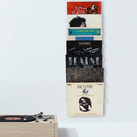 LP Vinyl Schallplatten Aufbewahrungsregal - Für LP Vinyl Schallplatten oder Zeitschriften - Weiß