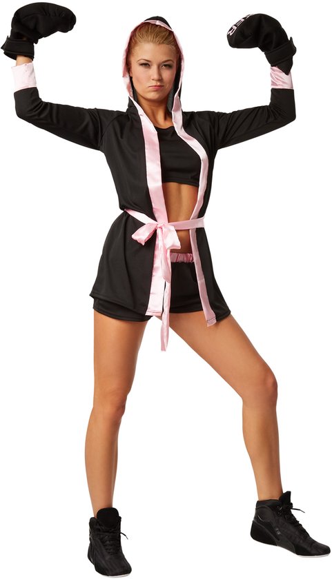 Dressforfun Faschingskostüm Boxer schwarz/rosa – Damen – Größe M